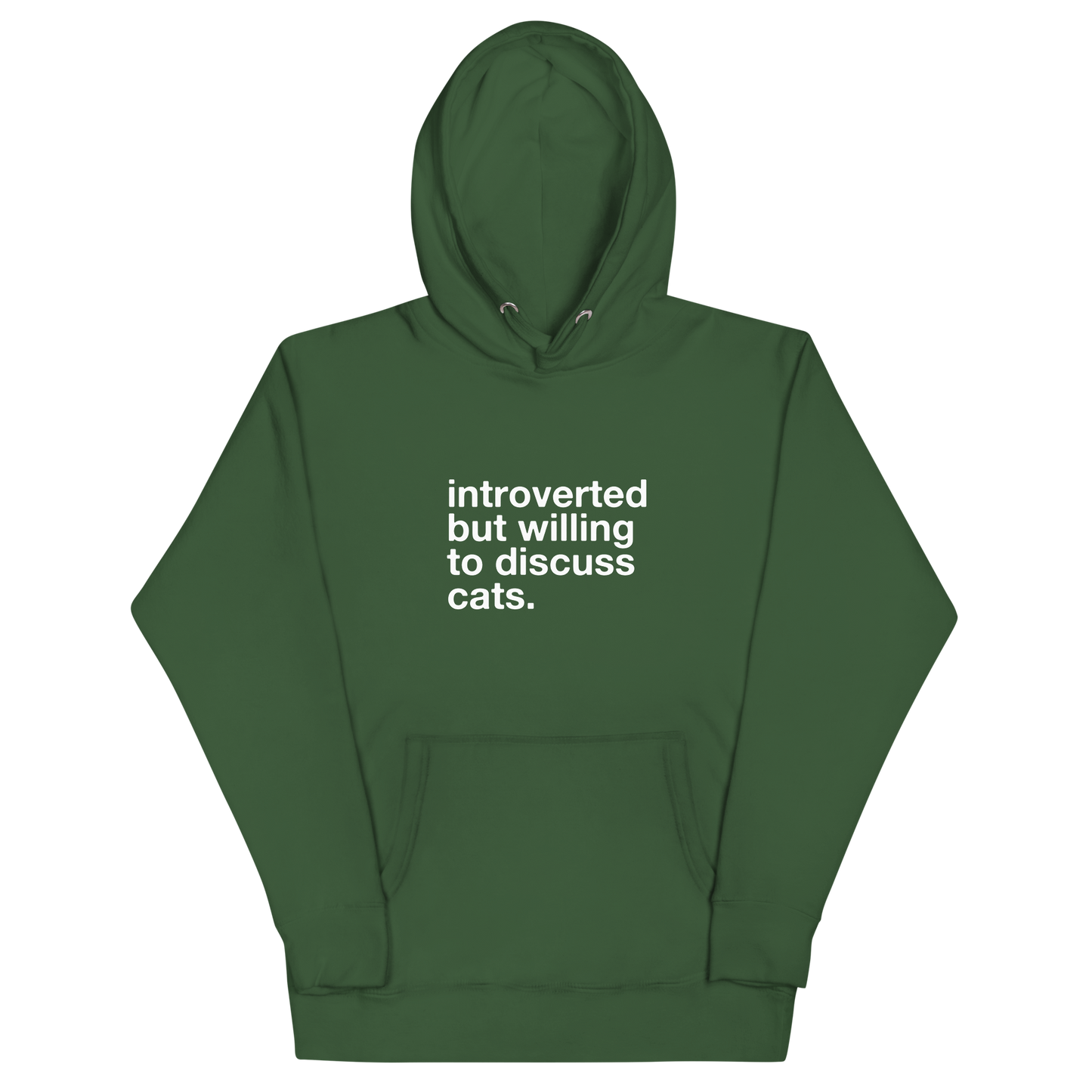 introverted but willing to discuss cats. - Unisex Premium Hoodie