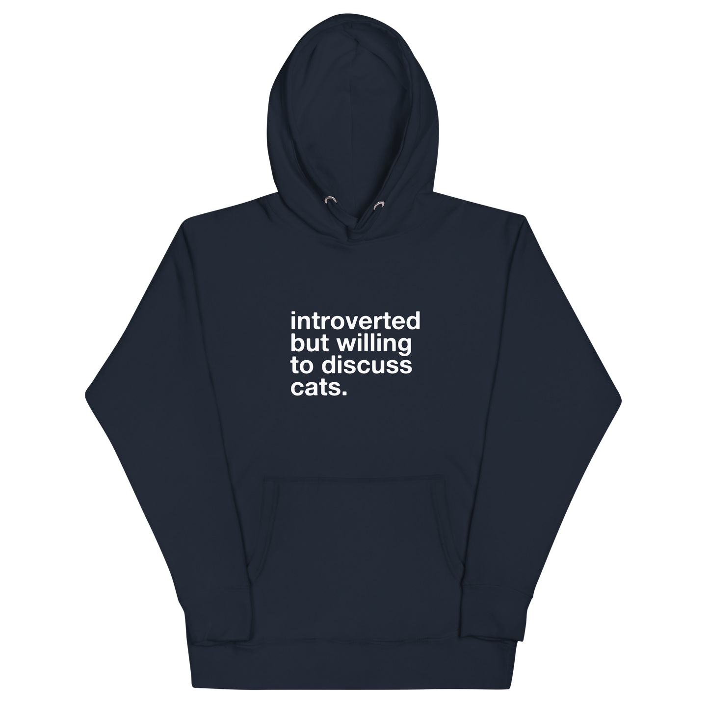 introverted but willing to discuss cats. - Unisex Premium Hoodie