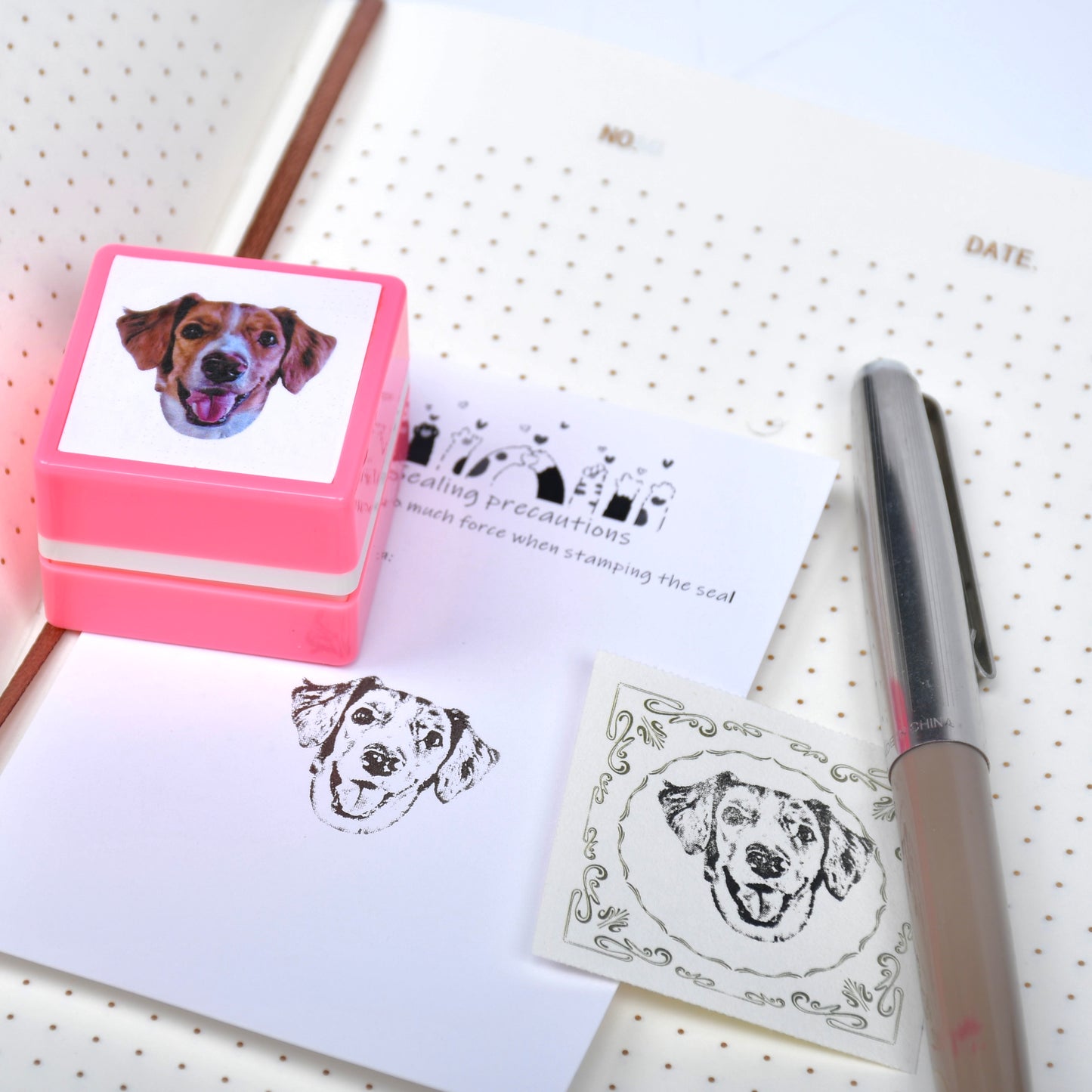 custom pet portrait stamp