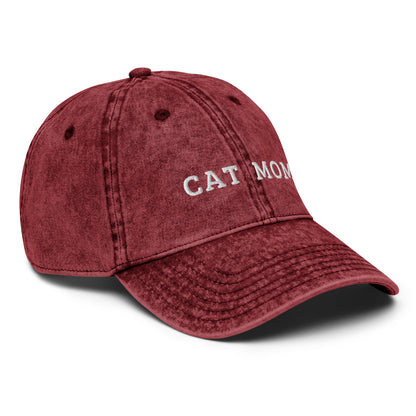 cat mom - Vintage Cotton Twill Hat