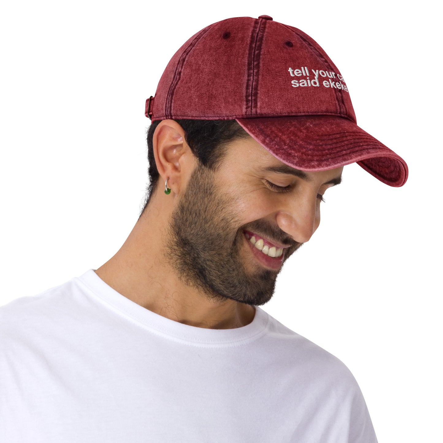 tell your cat i said ekekekek. - Vintage Embroidered Hat