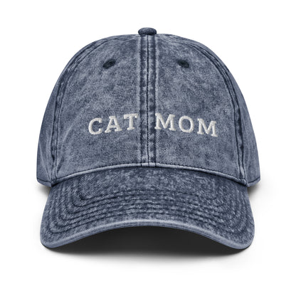 cat mom - Vintage Cotton Twill Hat